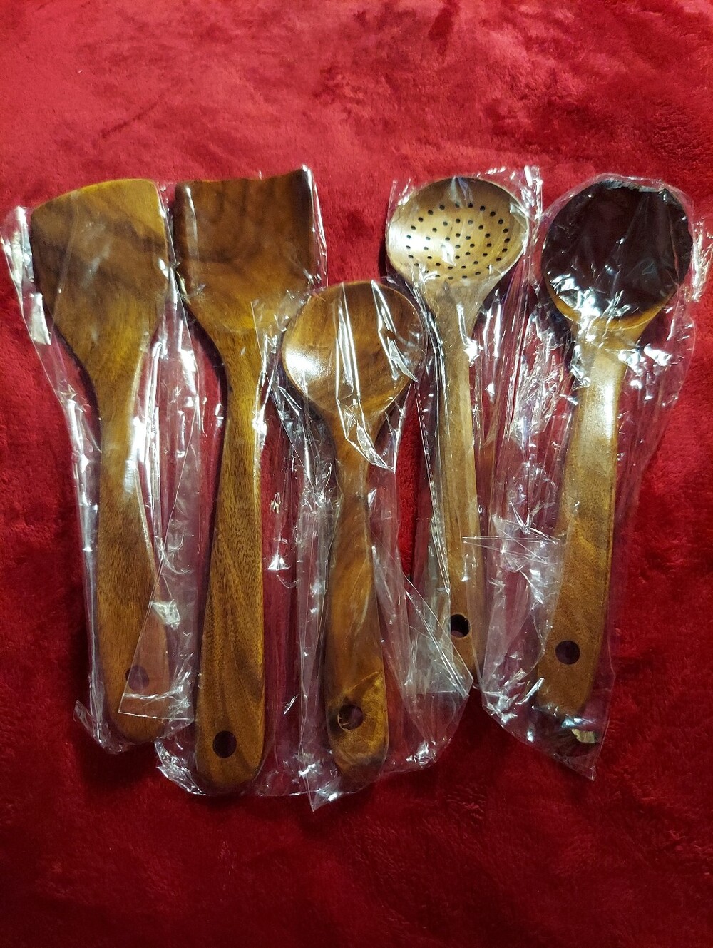 Set of 5: Luxury Wooden Spoon & Spatula Utensil Set